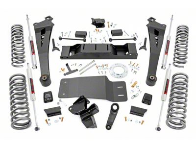 Rough Country 5-Inch Radius Arm Suspension Lift Kit with Dual Rate Coil Springs and M1 Monotube Shocks (19-24 4WD 6.7L RAM 2500 w/ Non-AISIN Transmission & w/o Air Ride, Excluding Power Wagon)