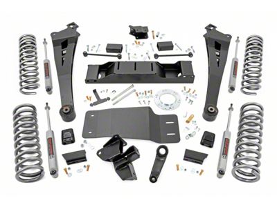 Rough Country 5-Inch Radius Arm Suspension Lift Kit with Dual Rate Coil Springs and Premium N3 Shocks (19-24 4WD 6.7L RAM 2500 w/ Non-AISIN Transmission, Excluding Power Wagon)