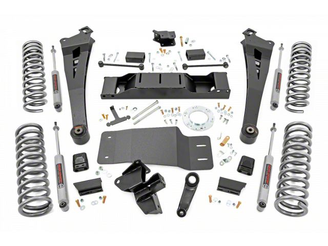 Rough Country 5-Inch Radius Arm Suspension Lift Kit with Dual Rate Coil Springs and Premium N3 Shocks (19-24 4WD 6.7L RAM 2500 w/ Non-AISIN Transmission, Excluding Power Wagon)
