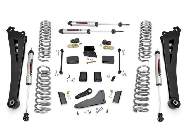 Rough Country 5-Inch Radius Arm Suspension Lift Kit with Dual Rate Coil Springs and V2 Monotube Shocks (14-18 4WD 6.7L RAM 2500, Excluding Power Wagon)