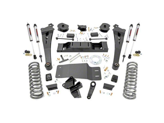 Rough Country 5-Inch Radius Arm Suspension Lift Kit with Standard Rate Coil Springs and V2 Monotube Shocks (19-24 4WD 6.7L RAM 2500 w/ Non-AISIN Transmission, Excluding Power Wagon)
