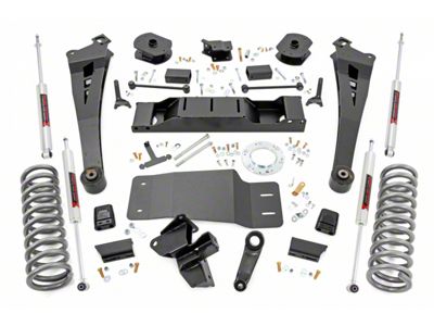 Rough Country 5-Inch Radius Arm Suspension Lift Kit with Standard Rate Coil Springs and M1 Monotube Shocks (19-24 4WD 6.7L RAM 2500 w/ Non-AISIN Transmission, Excluding Power Wagon)