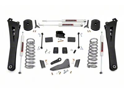 Rough Country 5-Inch Radius Arm Suspension Lift Kit with Standard Rate Coil Springs and M1 Monotube Shocks (14-18 4WD 6.7L RAM 2500, Excluding Power Wagon)