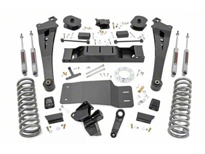 Rough Country 5-Inch Radius Arm Suspension Lift Kit with Standard Rate Coil Springs and Premium N3 Shocks (19-24 4WD 6.7L RAM 2500 w/ AISIN Transmission, Excluding Power Wagon)