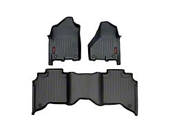 Rough Country Heavy Duty Front and Rear Floor Mats; Black (19-24 RAM 2500 Crew Cab w/ Front Bucket Seats)