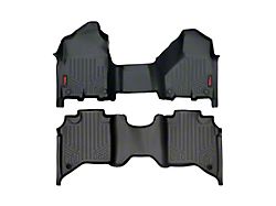 Rough Country Heavy Duty Front and Rear Floor Mats; Black (19-24 RAM 2500 Crew Cab w/ Front Bench Seats)