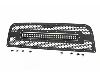 Rough Country Mesh Upper Grille Insert with 30-Inch Black Series LED Light Bar; Black (13-18 RAM 2500, Excluding Limited & Power Wagon)
