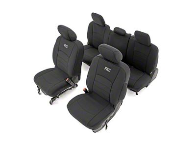 Rough Country Neoprene Front and Rear Seat Covers; Black (10-18 RAM 2500 Crew Cab w/ Front Bucket Seats & Full Rear Seat)