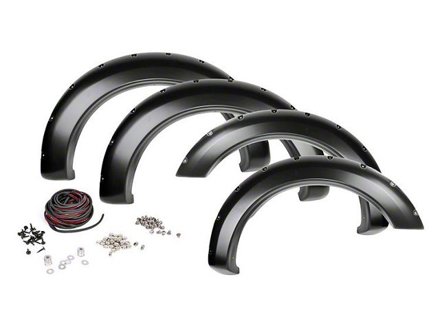 Rough Country Pocket Fender Flares; Flat Black (03-09 RAM 2500 w/ 6.4-Foot Box)