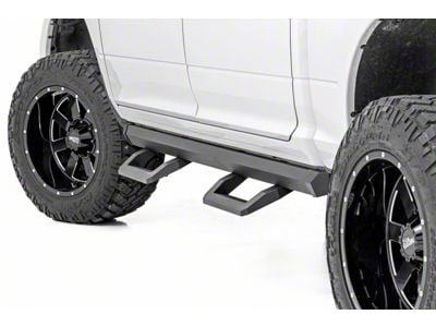Rough Country SR2 Adjustable Aluminum Side Step Bars; Textured Black (10-18 RAM 2500 Crew Cab)