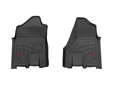 Rough Country Sure-Fit Front Floor Mats; Black (19-25 RAM 2500 w/ Front Bucket Seats)