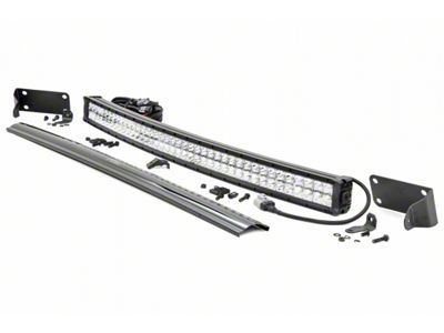 Rough Country 40-Inch Curved Chrome Series Cool White DRL LED Light Bar Hidden Bumper Kit (10-18 RAM 3500)