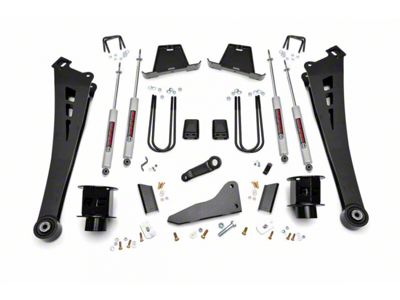 Rough Country 5-Inch Radius Arm Suspension Lift Kit with Premium N3 Shocks (13-15 4WD RAM 3500 SRW w/o Air Ride)