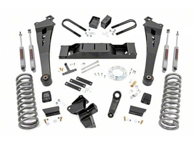 Rough Country 5-Inch Radius Arm Suspension Lift Kit with Premium N3 Shocks (19-24 4WD 6.7L RAM 3500 w/ Upgraded AISIN Transmission & w/o Air Ride)
