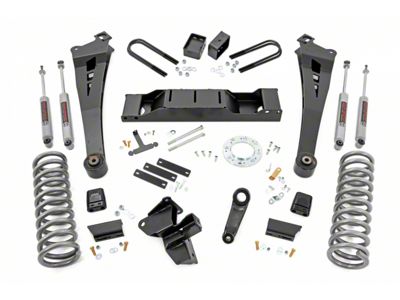 Rough Country 5-Inch Radius Arm Suspension Lift Kit with Premium N3 Shocks (19-24 4WD 6.7L RAM 3500 w/ Upgraded AISIN Transmission & w/o Air Ride)