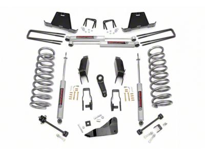 Rough Country 5-Inch Suspension Lift Kit with Premium N3 Shocks (09-10 4WD 6.7L RAM 3500 SRW, Excluding Power Wagon)