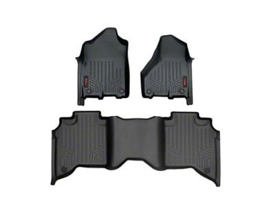 Rough Country Heavy Duty Front and Rear Floor Mats; Black (19-24 RAM 3500)