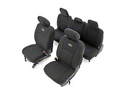 Rough Country Neoprene Front and Rear Seat Covers; Black (10-18 RAM 3500 Crew Cab w/ Front Bucket Seats & Full Rear Seat)