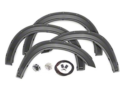 Rough Country Pocket Fender Flares; Diamond Black (10-18 RAM 3500 SRW)