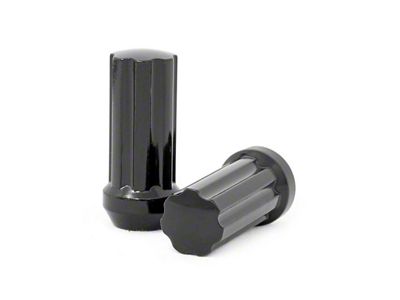 Rough Country Black Bulge Acorn Style Lug Nut Kit; M12 x 1.5; Set of 24 (19-25 Ranger)