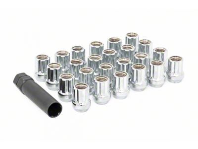 Rough Country Chrome Open End Style Lug Nut Kit; M14 x 1.5; Set of 24 (19-24 Ranger)