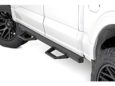 Rough Country SRL2 ADJ Aluminum Side Step Bars; Black (19-25 Ranger SuperCrew)