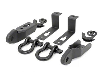 Rough Country Tow Hook to Shackle Conversion Kit with D-Ring Shackles and Rubber Isolators (19-24 Ranger)