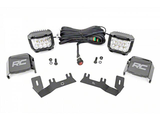 Rough Country 3-Inch Osram Wide Angle Series LED Ditch Light Kit (14-18 Sierra 1500)