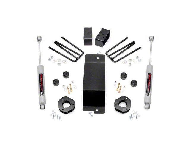 Rough Country 3.5 Inch Suspension Lift Kit w/ Premium N3 Shocks (07-16 4WD Sierra 1500 w/ Stock Cast Steel Control Arms)