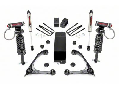 Rough Country 3.50-Inch Forged Upper Control Arm Suspension Lift Kit with Vertex Adjustable Coil-Overs and V2 Monotube Shocks (07-16 4WD Sierra 1500 w/ Stock Cast Steel or Aluminum Control Arms, Excluding 14-16 Denali)