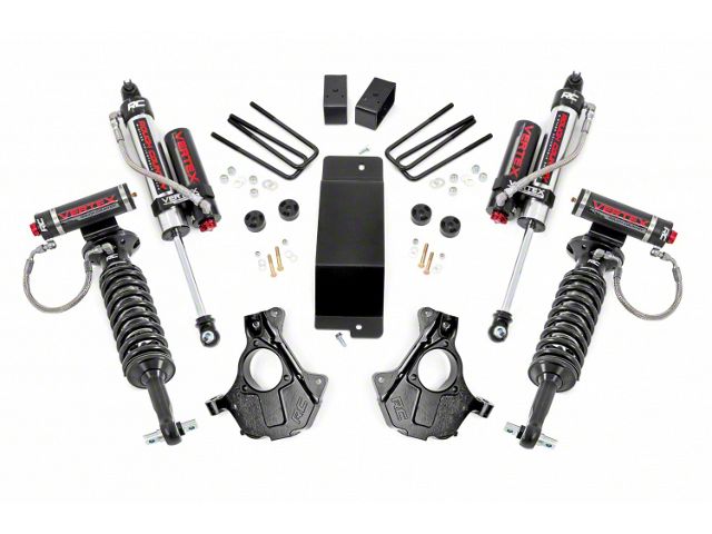 Rough Country 3.50-Inch Knuckle Suspension Lift Kit with Vertex Adjustable Coil-Overs and Vertex Shocks (14-18 4WD Sierra 1500 w/ Stock Cast Aluminum or Stamped Steel Control Arms, Excluding Denali)