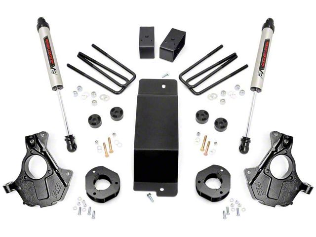 Rough Country 3.50-Inch Knuckle Suspension Lift Kit with V2 Monotube Shocks (14-18 4WD Sierra 1500 w/ Stock Cast Steel Control Arms, Excluding Denali)