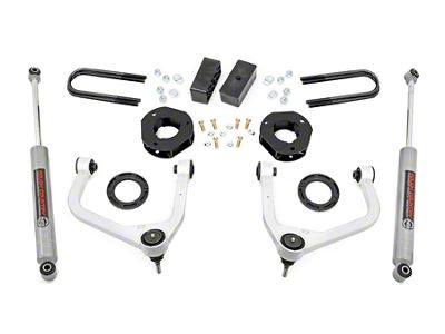 Rough Country Suspension 3.50-Inch Suspension Lift Kit with Front Strut Spacers and Premium N3 Rear Shocks (25-26 Sierra 1500 w/ OEM Mon-Leaf Springs & w/o Adaptive Ride Control, Excluding AT4, Denali & Diesel)