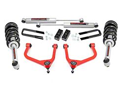 Rough Country Suspension 3.50-Inch Suspension Lift Kit with Upper Control Arms, Lifted Struts and Premium N3 Shocks; Red (19-24 Sierra 1500 Crew Cab w/ 5.80-Foot Short Box, Excluding AT4 & Denali)