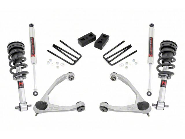 Rough Country 3.50-Inch Suspension Lift Kit with Upper Control Arms, M1 Monotube Struts and Shocks (07-13 2WD Sierra 1500)