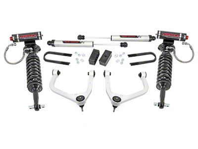 Rough Country Suspension 3.50-Inch Suspension Lift Kit with Vertex Adjustable Coil-Overs and V2 Monotube Shocks (25-26 Sierra 1500 w/ OEM Mon-Leaf Springs & w/o Adaptive Ride Control, Excluding AT4, Denali & Diesel)
