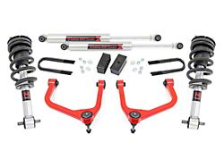 Rough Country Suspension 3.50-Inch Suspension Lift Kit with M1 Struts and Shocks; Red (25-26 Sierra 1500 w/ Mono-Leaf Springs & w/o Adaptive Ride Control, Excluding AT4, Denali & Diesel)