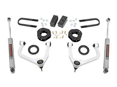 Rough Country 3.50-Inch Suspension Lift Kit with N3 Struts and N3 Rear Shocks (2025 Sierra 1500 w/ OEM Mono-Leaf Springs & w/o Adaptive Ride Control, Excluding AT4, Denali & Diesel)