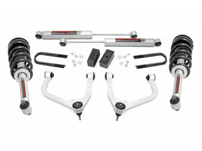 Rough Country 3.50-Inch Suspension Lift Kit with N3 Struts and N3 Rear Shocks (19-25 Sierra 1500 w/ OEM Mono-Leaf Springs & w/o Adaptive Ride Control, Excluding AT4 & Diesel)