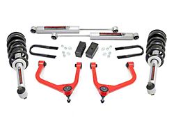 Rough Country Suspension 3.50-Inch Suspension Lift Kit with N3 Struts and N3 Rear Shocks; Red (19-26 Sierra 1500 w/ OEM Mono-Leaf Springs & w/o Adaptive Ride Control, Excluding AT4 & Diesel)