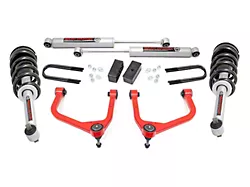 Rough Country 3.50-Inch Suspension Lift Kit with N3 Struts and N3 Rear Shocks; Red (19-24 Sierra 1500 w/ OEM Mono-Leaf Springs & w/o Adaptive Ride Control, Excluding AT4 & Diesel)