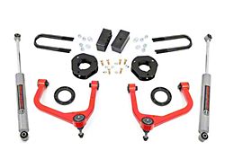 Rough Country Suspension 3.50-Inch Suspension Lift Kit with Strut Spacers and N3 Rear Shocks; Red (19-25 Sierra 1500 w/ OEM Mono-Leaf Springs & w/o Adaptive Ride Control, Excluding AT4)
