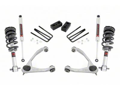 Rough Country 3.50-Inch Suspension Lift Kit with Upper Control Arms and M1 Monotube Shocks (07-16 2WD Sierra 1500, Excluding 14-16 Denali)