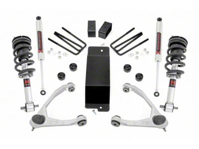 Rough Country 3.50-Inch Suspension Lift Kit with Upper Control Arms and M1 Monotube Shocks (07-13 4WD Sierra 1500)