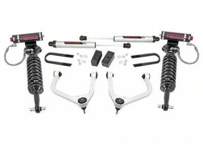 Rough Country 3.50-Inch Suspension Lift Kit with Vertex Adjustable Coil-Over and V2 Rear Shocks (19-24 Sierra 1500 w/ OEM Mono-Leaf Springs & w/o Adaptive Ride Control, Excluding AT4 & Diesel)