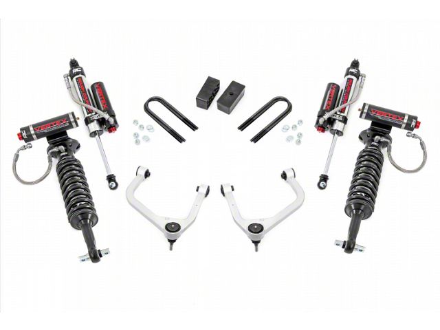Rough Country 3.50-Inch Suspension Lift Kit with Vertex Adjustable Coil-Over and Vertex Rear Shocks (19-24 Sierra 1500 w/ OEM Mono-Leaf Springs & w/o Adaptive Ride Control, Excluding AT4 & Diesel)