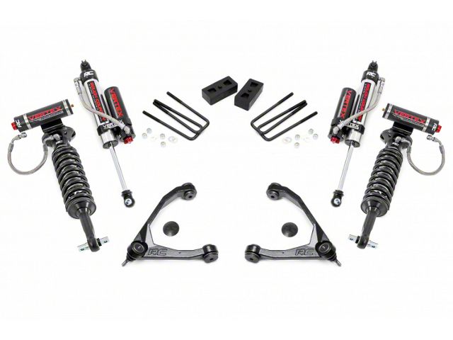 Rough Country 3.50-Inch Upper Control Arm Suspension Lift Kit with Vertex Adjustable Coil-Overs and Vertex Shocks (07-18 2WD Sierra 1500, Excluding 14-18 Denali)