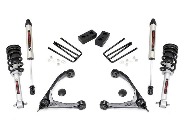 Rough Country 3.50-Inch Upper Control Arm Suspension Lift Kit with Lifted Struts and Premium N3 Shocks (07-13 2WD Sierra 1500)