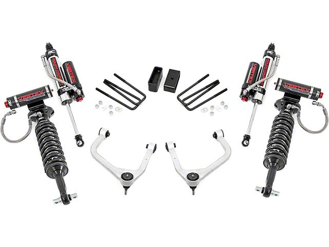 Rough Country 3.50-Inch Forged Upper Control Arm Suspension Lift Kit with Vertex Adjustable Coil-Overs and Vertex Shocks (19-23 Sierra 1500 w/ Multi-Leaf Pack Springs, Excluding AT4, Denali & Diesel)
