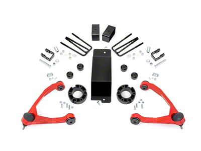 Rough Country Suspension 3.50-Inch Upper Control Arm MagneRide Suspension Lift Kit; Red (14-16 4WD Sierra 1500 Denali)